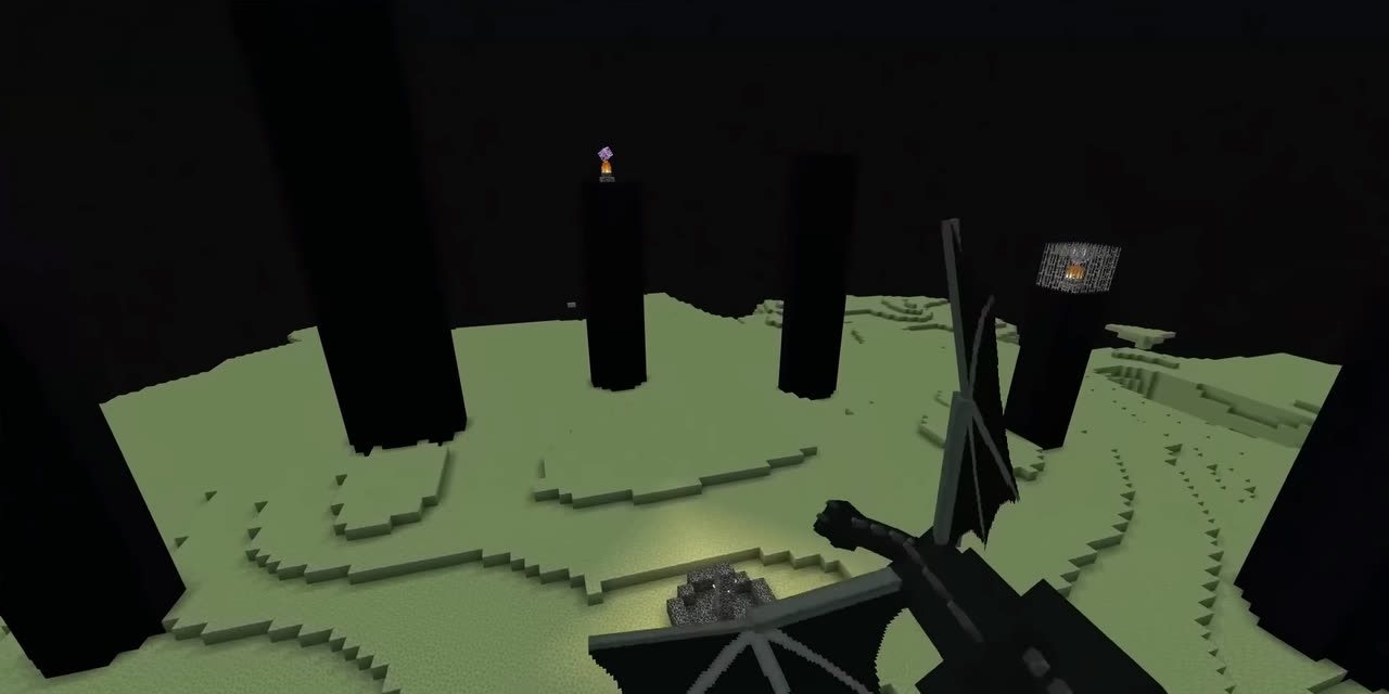The End dimension with the Ender Dragon