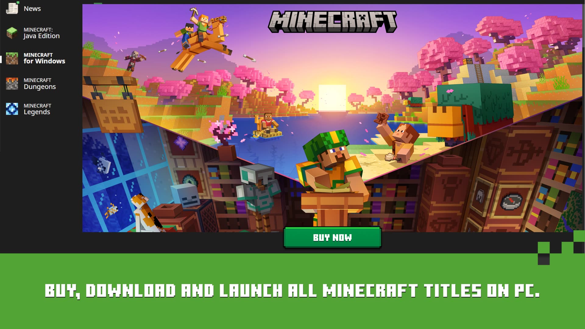Official launcher download landing screen