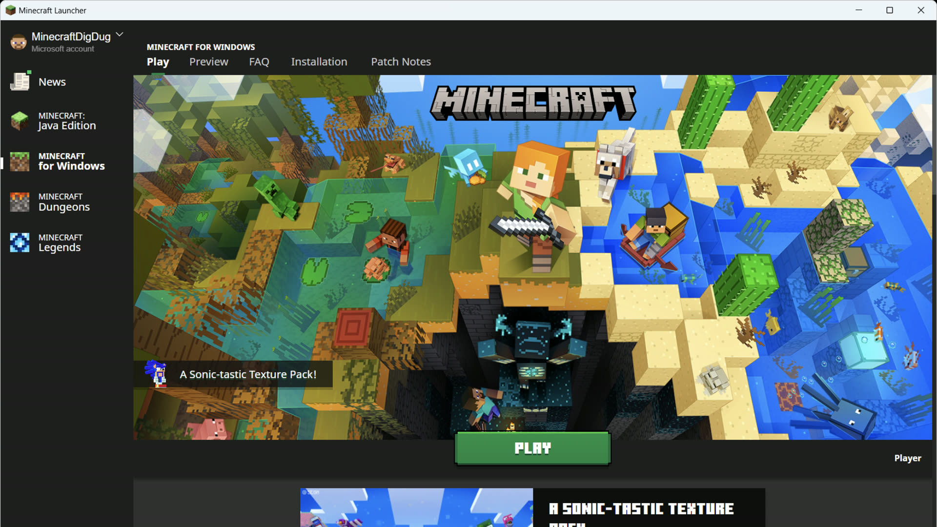 Launcher account view for sign-in troubleshooting